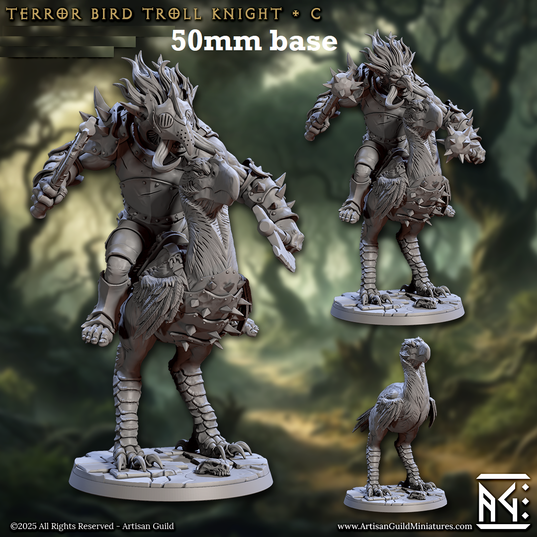 Terror Bird Troll Knight: Sculpt C (Axebeak Cavalry Unit)