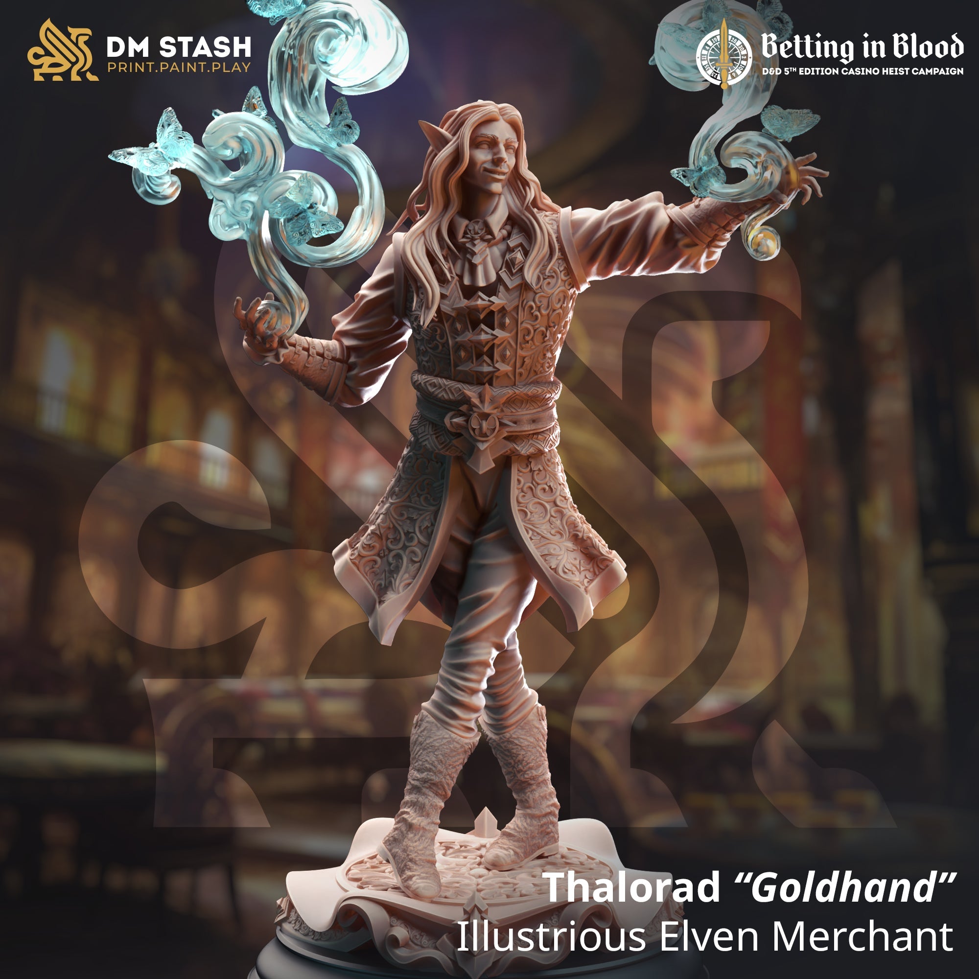 Thalorad "Goldhand", Illustrious Elven Merchant (Male Elf Artificer)