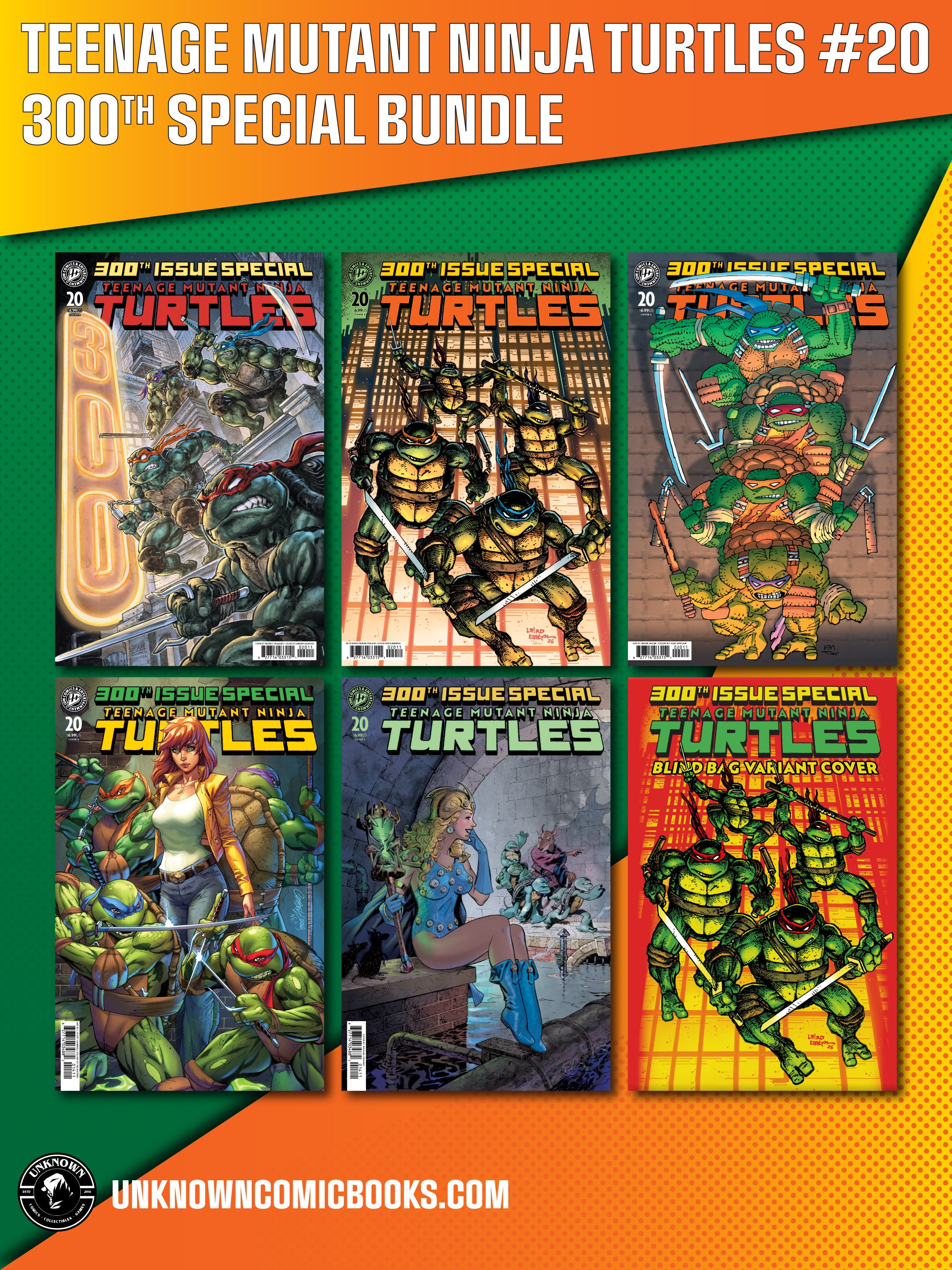[6 PACK] Teenage Mutant Ninja Turtles #20: 300th Issue Special Variant Bundle (07/22/2026)