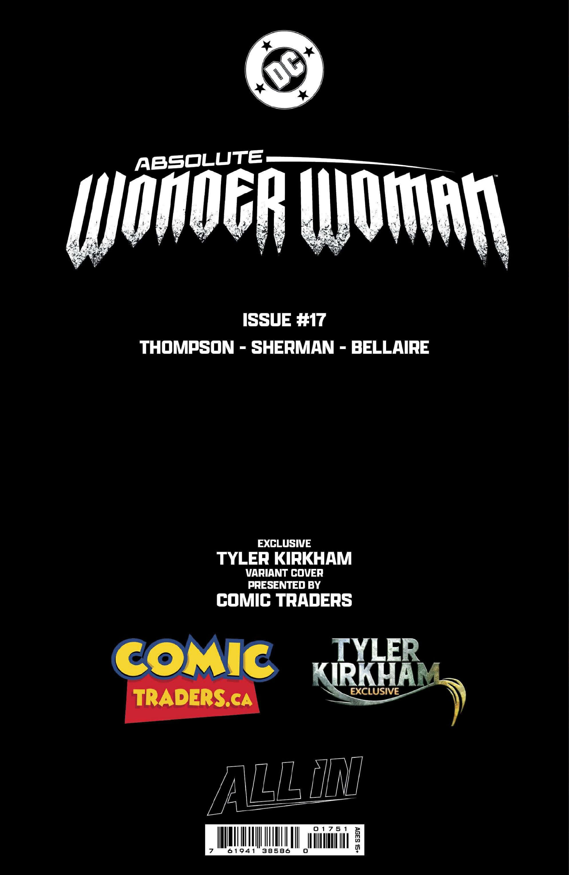 [3 PACK] Absolute Wonder Woman #17 Tyler Kirkham Var (02/25/2026)