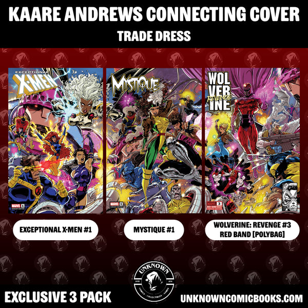 3 PACK CONNECTING] EXCEPTIONAL X-MEN #1 & MYSTIQUE #1 & WOLVERINE: RE