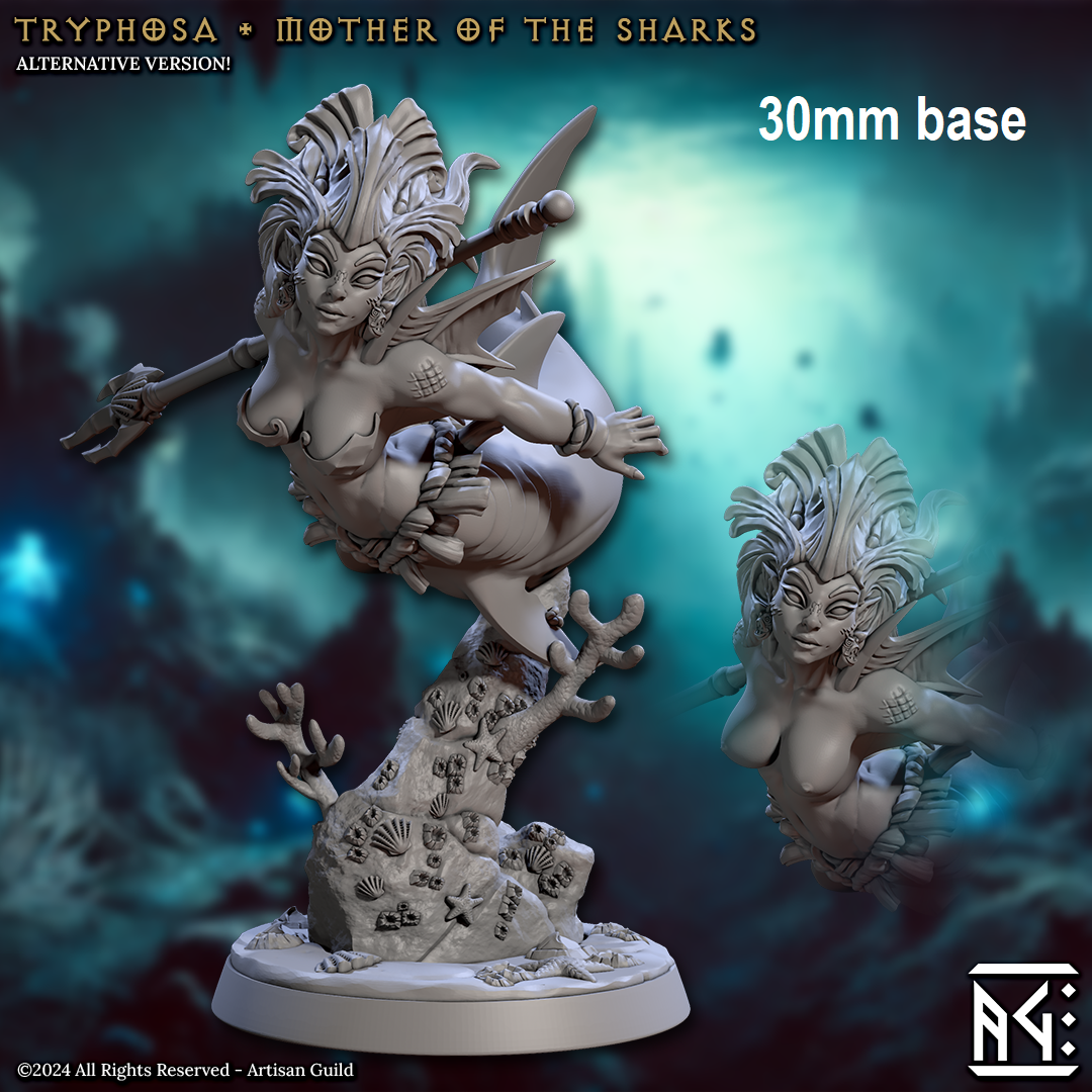 Tryphosa, Mother of the Sharks (Female Merfolk Warrior)