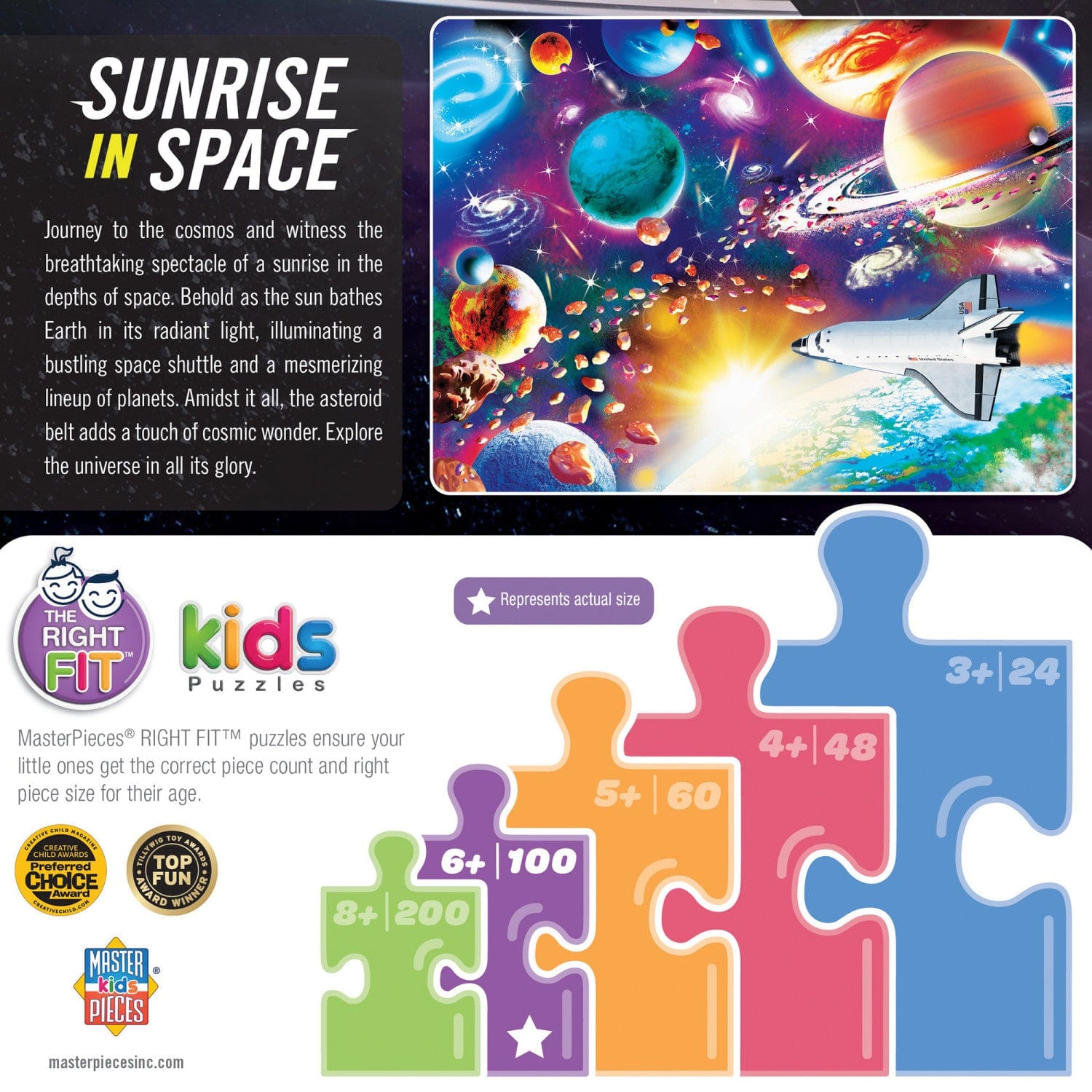 Sunrise in Space 100 pc