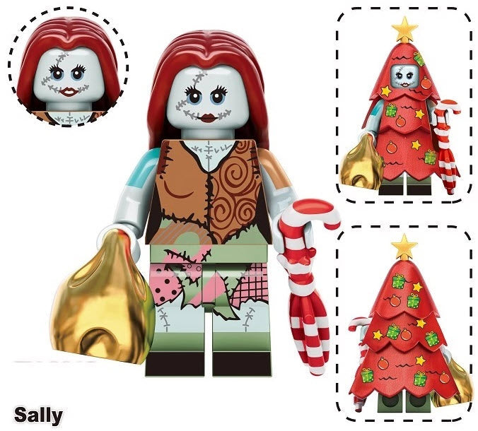 Christmas Sally Custom Minifigure – Holiday Magic from Nightmare Before Christmas!