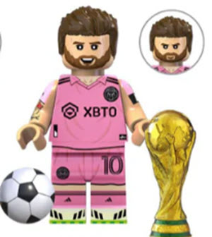 Messi in Pink with World Cup Custom Minifig