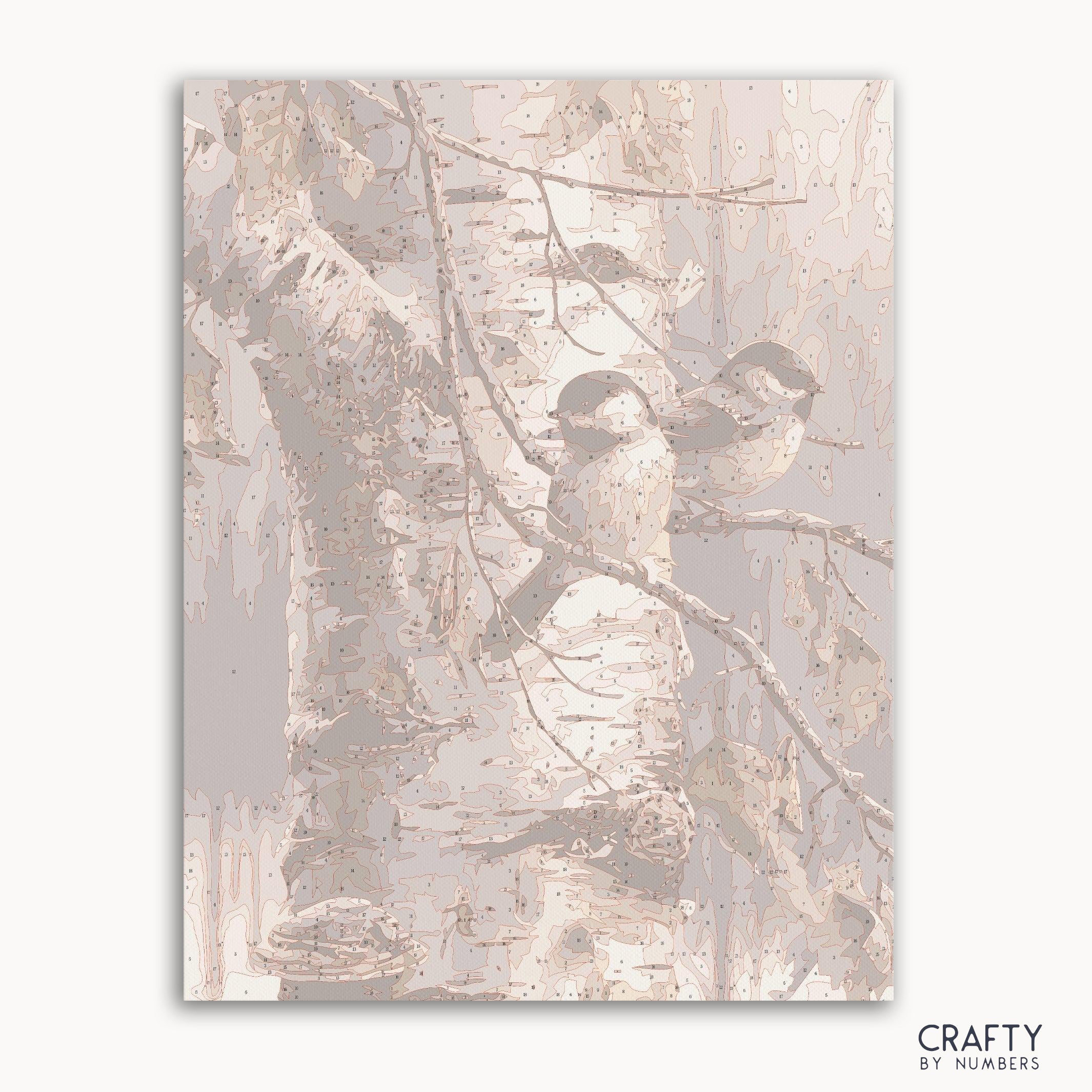 Two Friend Birds on Birch Tree