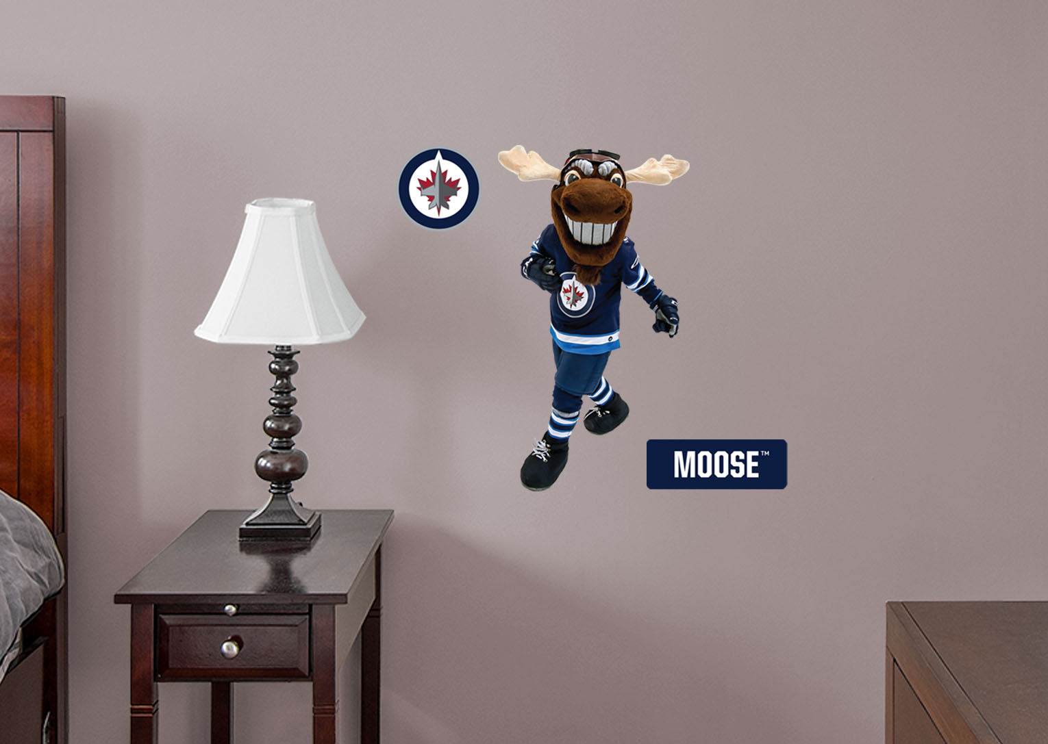 Moose Mascot - RealBig Collection - Official NHL - Winnipeg Jets - Reusable Vinyl Wall Decals