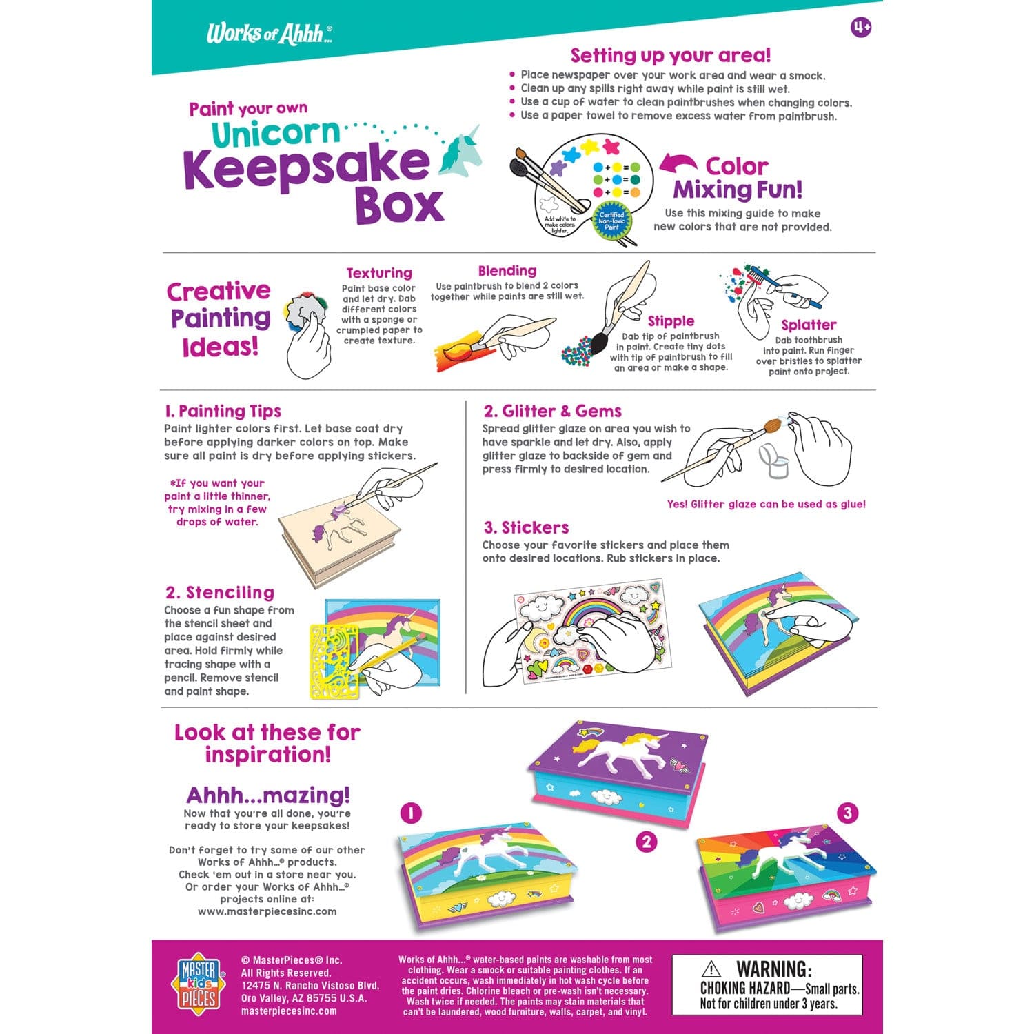 Unicorn Keepsake Box Wood Craft & Paint Kit