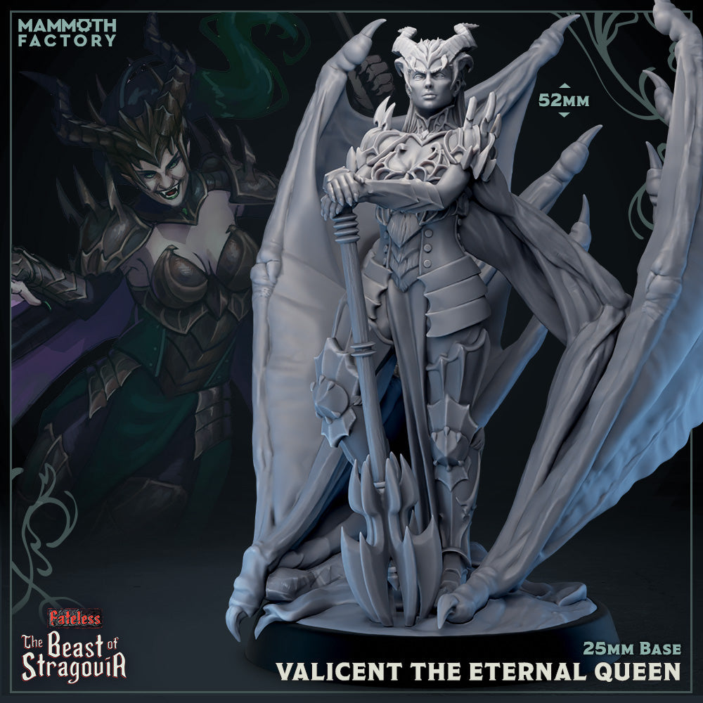 Valicent the Eternal Queen (Female Winged Tiefling Noble)