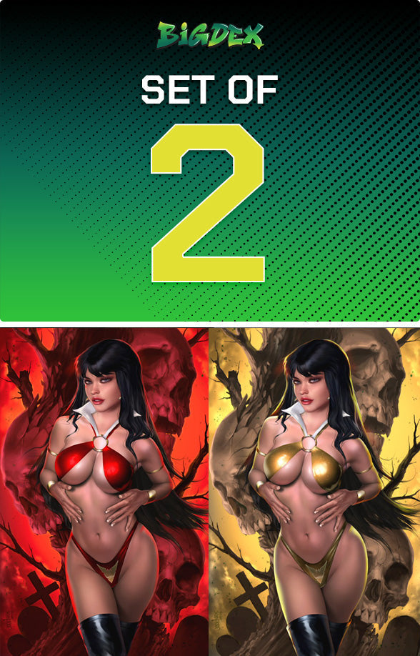 Vampirella #12 JOSH BURNS Exclusive Crimson/Gold Virgin Variant Set
