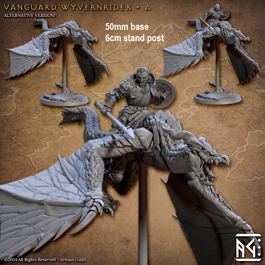 Vanguard Wyvernrider: Base Sculpt A (Mounted Male Human Fighter)