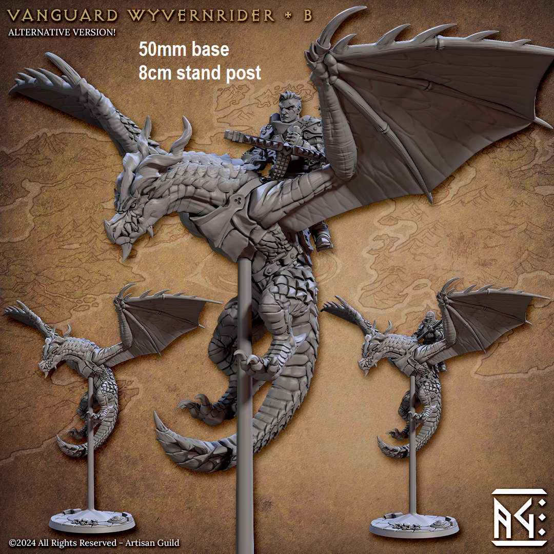 Vanguard Wyvernrider: Base Sculpt B (Mounted Male Human Fighter)