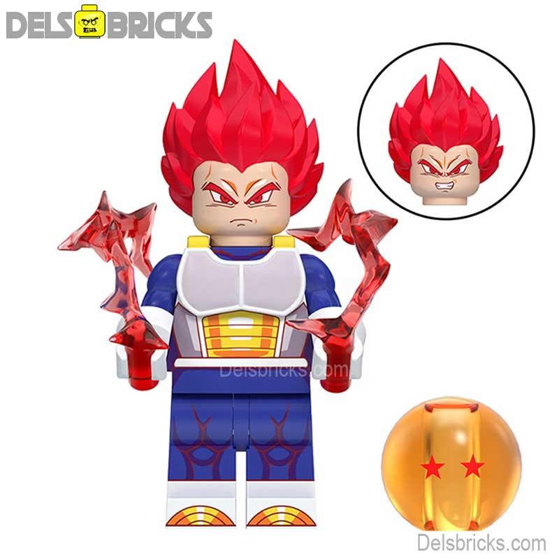 Vegeta Red Hair Dragon Ball Z Super Lego Minifigures Best Custom Anime Toys 10