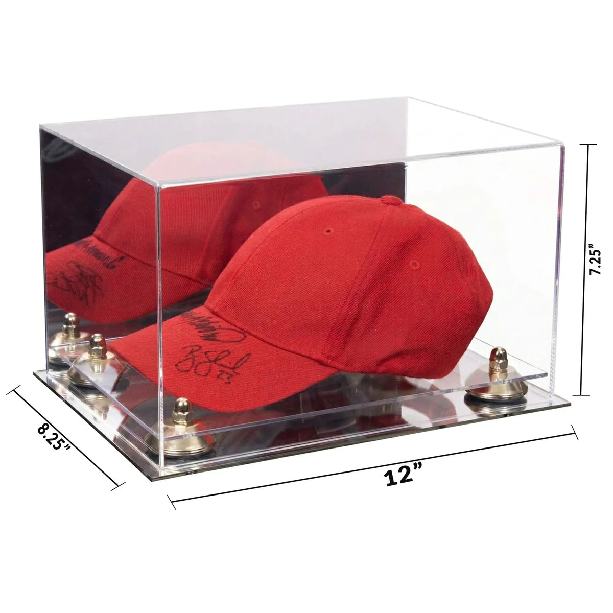 Versatile Display Case - Rectangle Box 12 x 8.25 x 7.25 - Mirror No Wall Mounts (A018/V40)