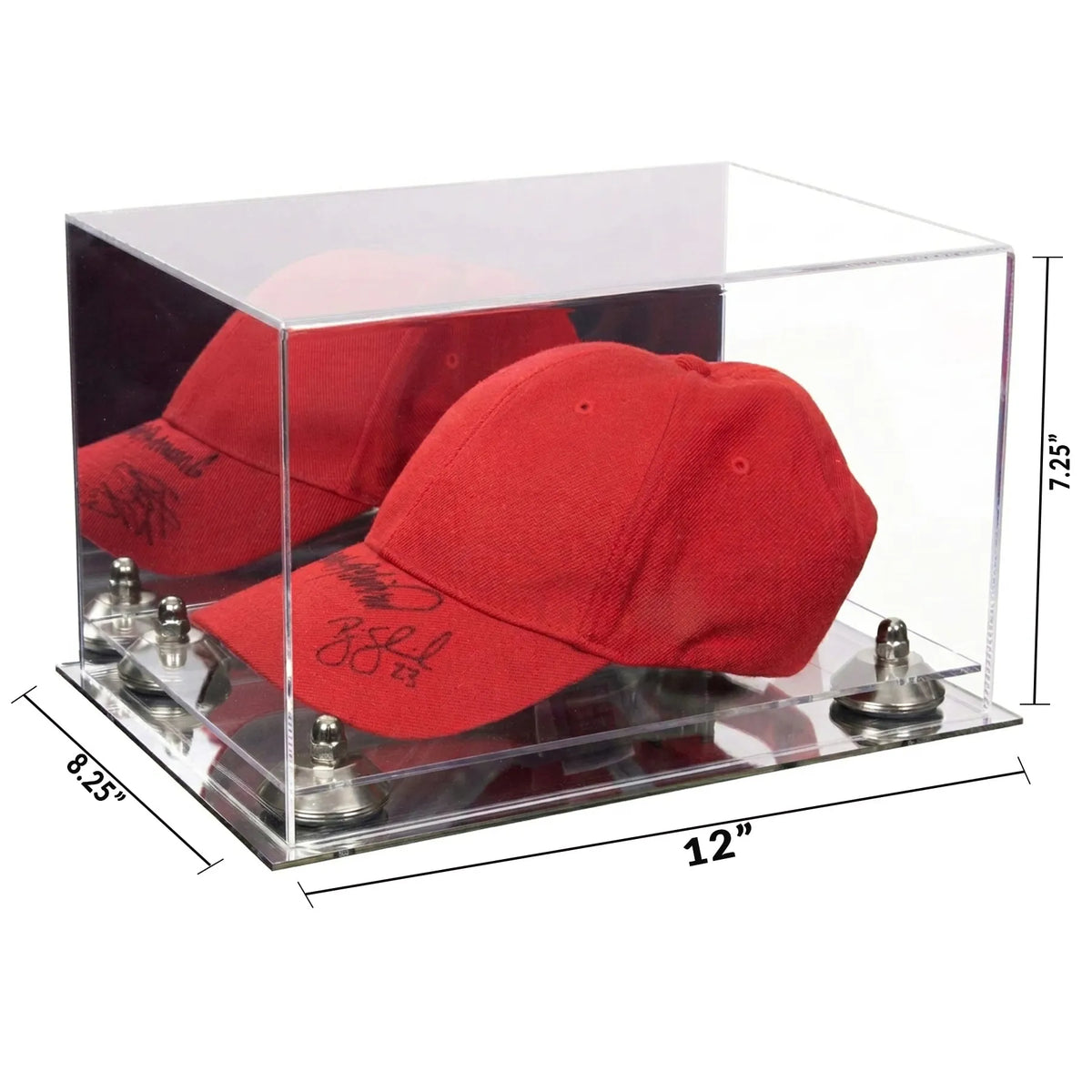 Versatile Display Case - Rectangle Box 12 x 8.25 x 7.25 - Mirror No Wall Mounts (A018/V40)