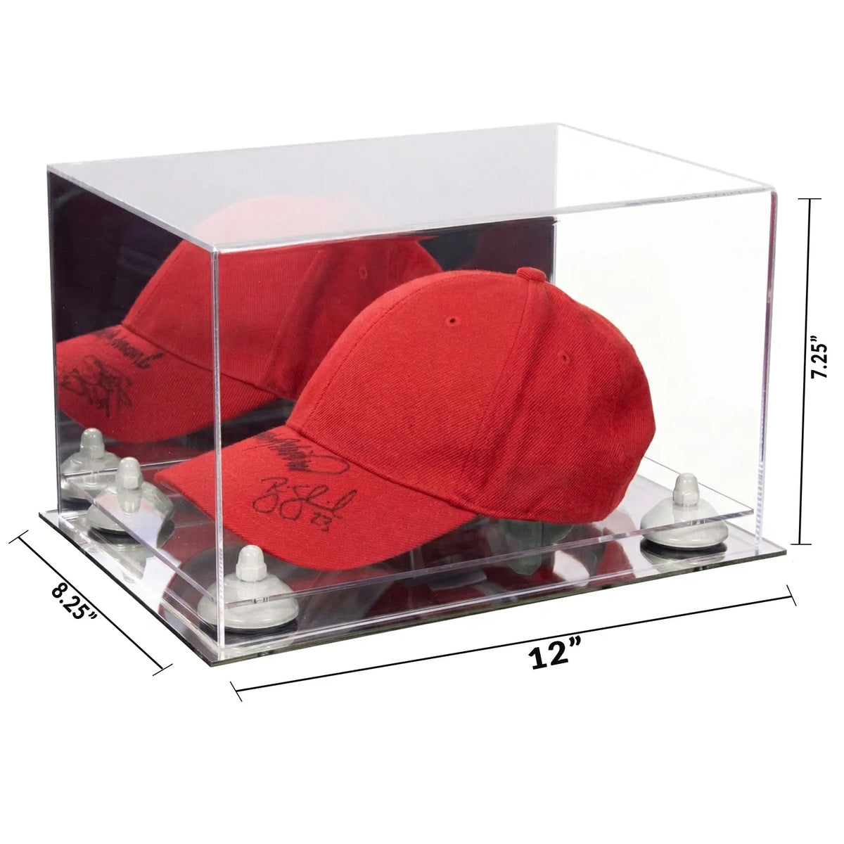 Versatile Display Case - Rectangle Box 12 x 8.25 x 7.25 - Mirror No Wall Mounts (A018/V40)