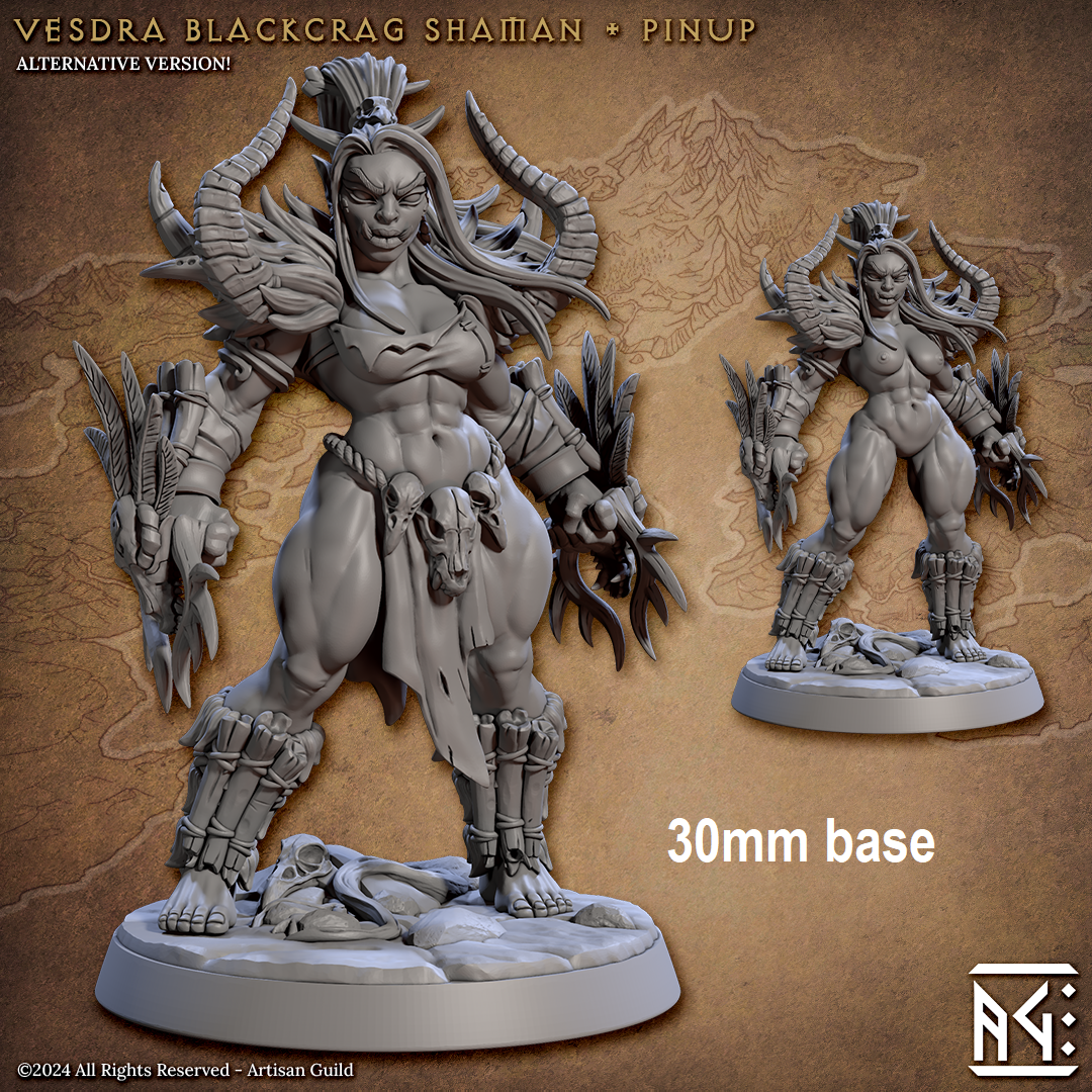 Vesdra, Blackcrag Shaman (Female Orc Cleric Hero)