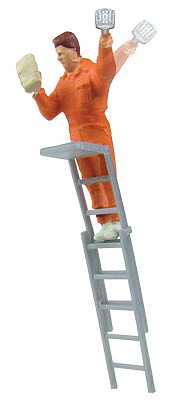 Viessmann 1517 HO Scale Animated Man on Ladder Working on Billboard/Poster -- 14-16 Volt AC or DC