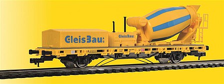 Viessmann 2625 HO Scale Low-Side Car w/Motorized Cement Mixer - 3-Rail Ready to Run w/Digital -- GleisBau (yellow, blue)
