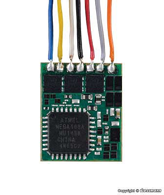 Viessmann 5296 HO Scale DCC Motor Control Decoder -- 2 Function with Wired Harness - 7/16 x 3/8 x 3/32" 1.15 x .95 x .21cm