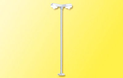 Viessmann 6498 N Scale Modern Double-Arm LED Streetlight -- White, 2-1/8"  5.4cm Tall, 10-16 Volt