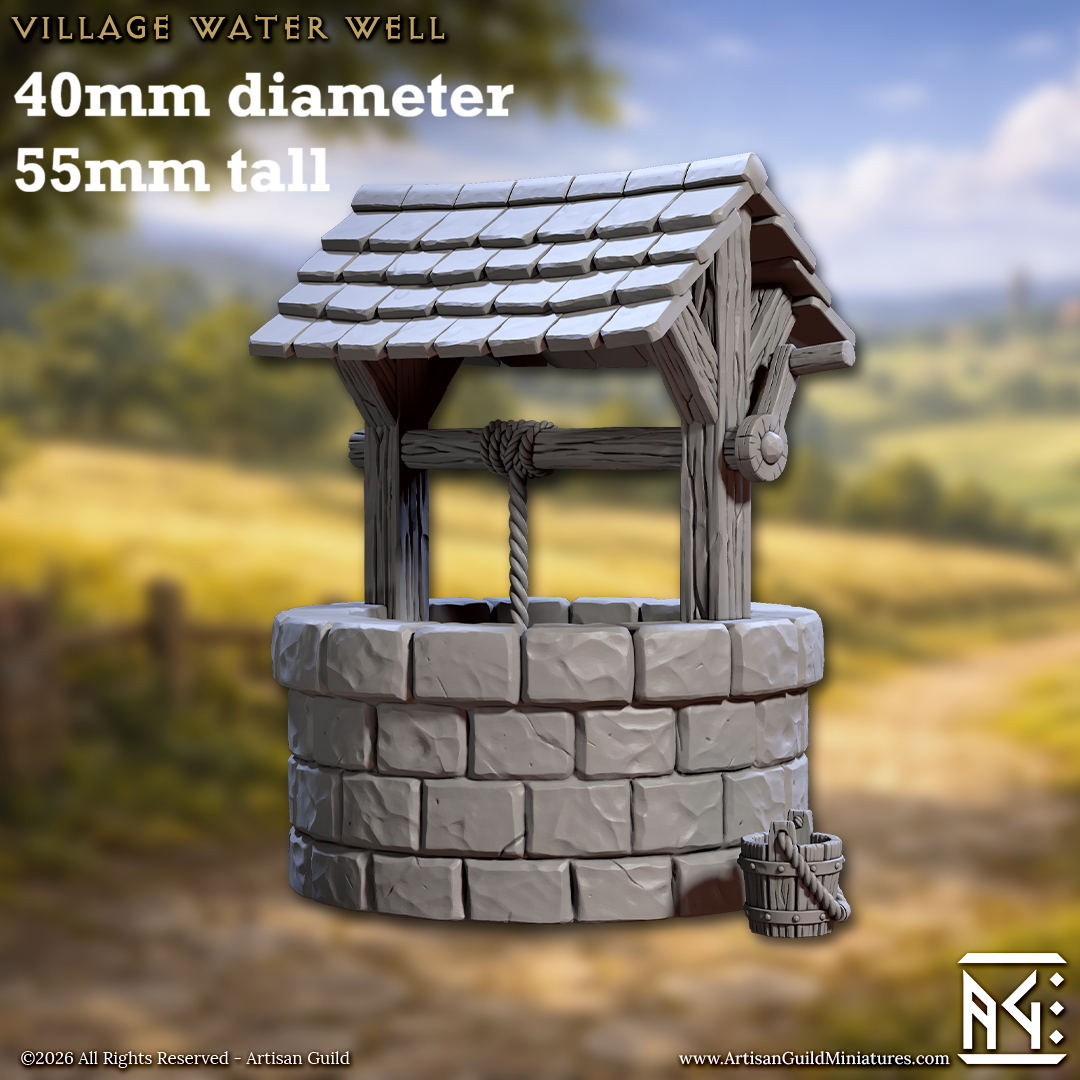 Village Water Well + Bucket (Scatter Terrain)