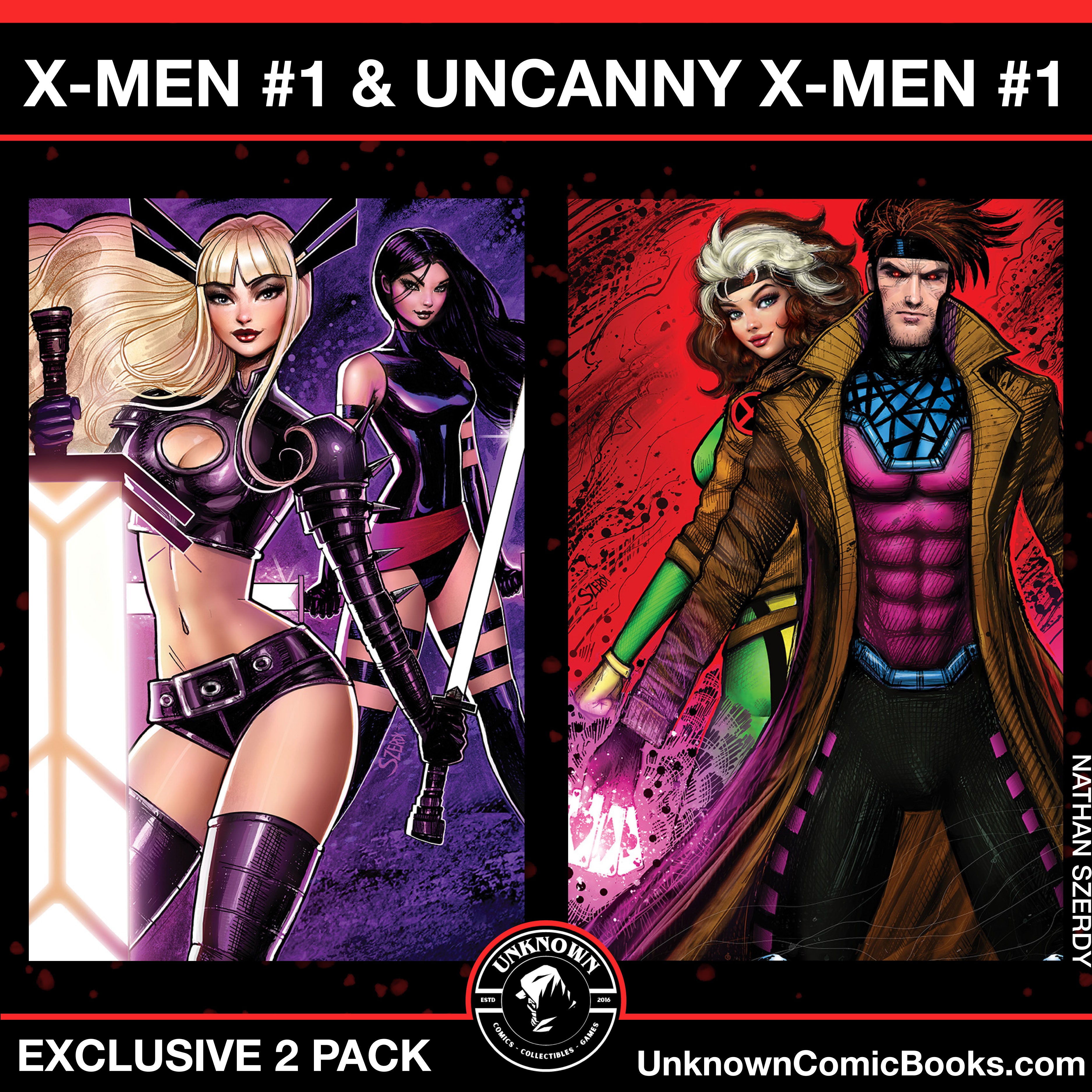 [2 PACK] X-MEN #1/ UNCANNY X-MEN #1 UNKNOWN COMICS EXCLUSIVE NATHAN SZERDY VIRGIN VAR (08/07/2024)