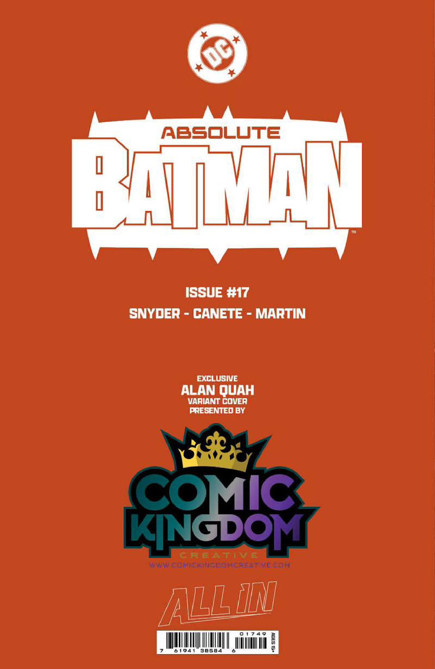 Absolute Batman #17 Alan Quah Exclusive Virgin Var (02/11/2026)(02/18/2026)