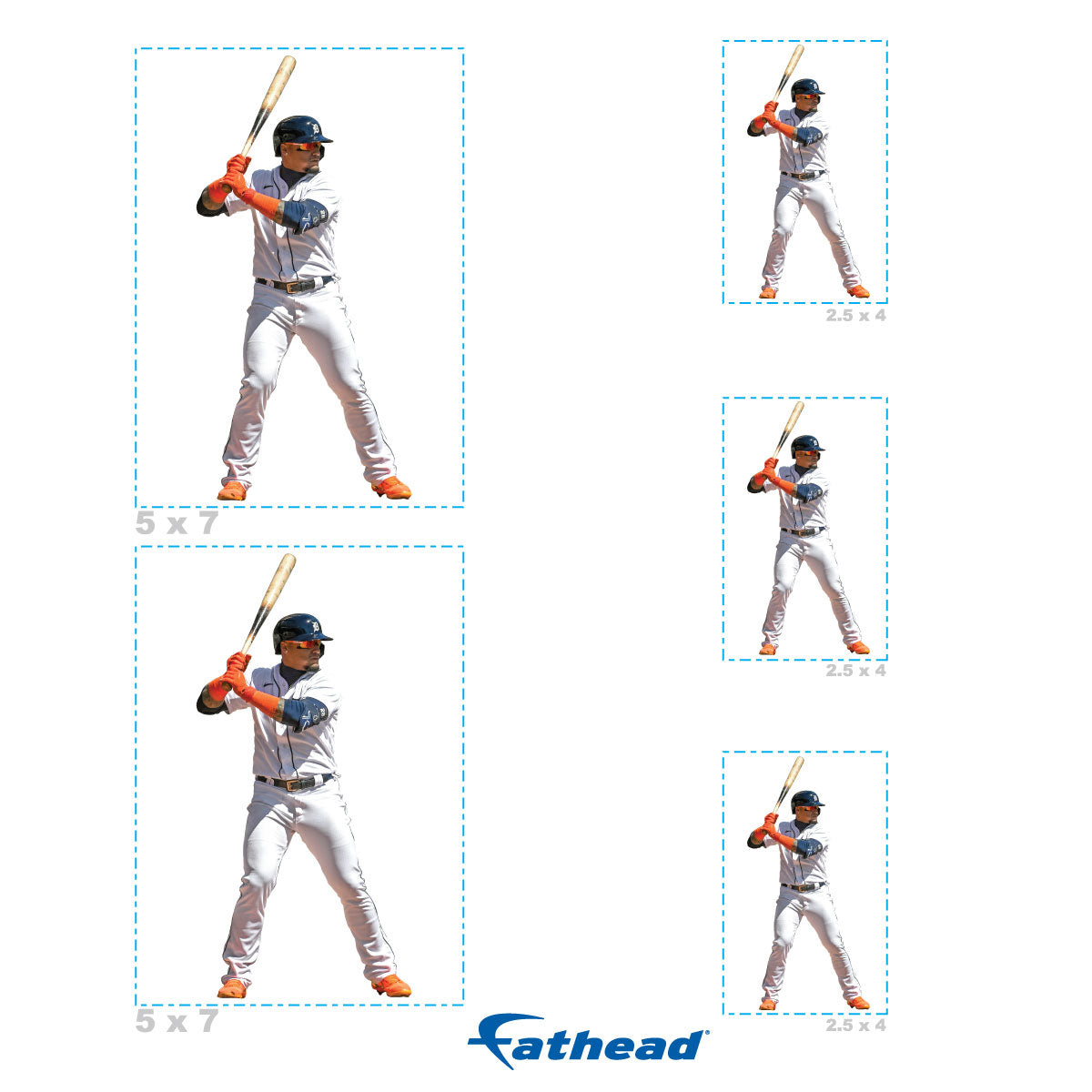 Javier Báez - 5 Player Minis (Mixed Sizes) - Official MLB - Detroit Tigers - Reusable Vinyl Decals