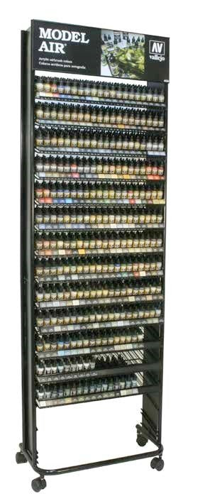 Vallejo 10021 Model Air Paint Deal w/Rack (6 each: 244 Colors & 16 Primers)