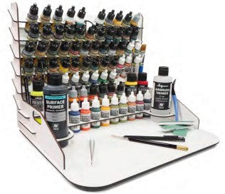 Vallejo 26012 Module Paint Display Stand w/Vertical Storage & Small Workstation