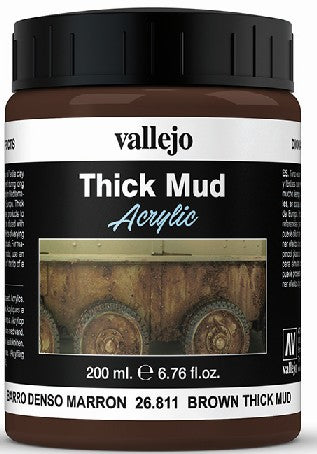 Vallejo 26811 200ml Bottle Brown Thick Mud Diorama FX