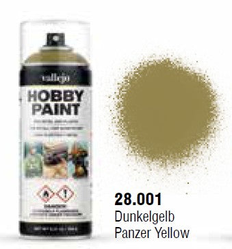 Vallejo 28001 400ml Panzer Yellow AFV Acrylic Hobby Paint Spray