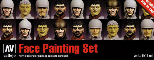 Vallejo 70119 18ml Bottle Face Painting Model Color Paint Set (8 Colors)