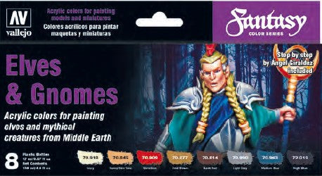 Vallejo 70242 17ml. Bottle Fantasy Elves & Gnomes Model Color Paint Set (8 Color