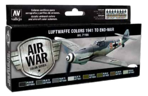 Vallejo 71166 17ml Bottle Luftwaffe 1941 to End War Model Air Paint Set (8 Color