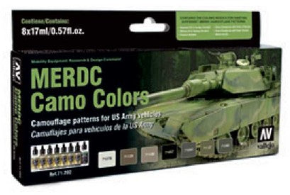 Vallejo 71202 17ml Bottle US Army MERDC Camo Vehicles Model Air Paint Set (8 Col
