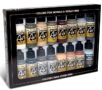 Vallejo 71208 17ml Bottle German WWII Europe & Africa Model Air Paint Set (16 Co