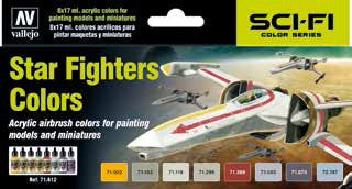 Vallejo 71612 17ml Bottle Sci-Fi Star Fighters Model Air Paint Set (8 Colors)