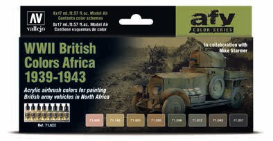 Vallejo 71622 17ml Bottle AFV WWII British Africa 1939-1943 Model Air Paint Set