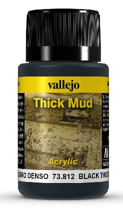 Vallejo 73812 40ml Bottle Black Thick Mud Weathering FX
