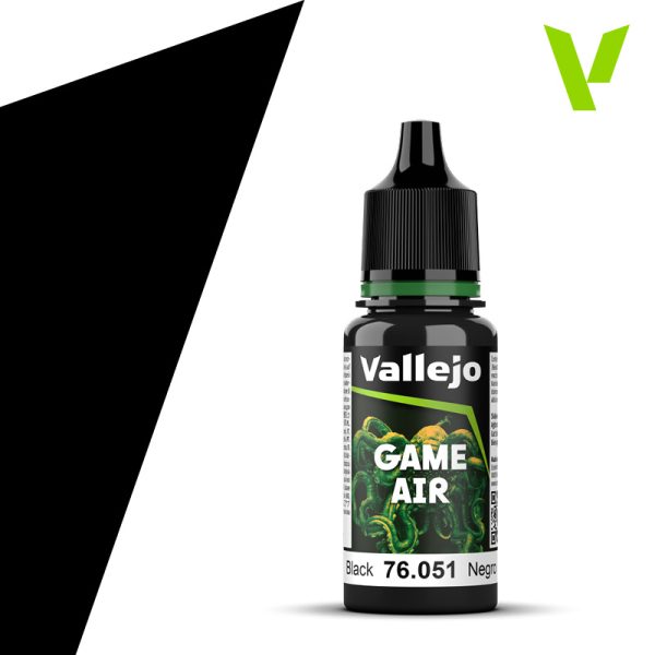 Vallejo 76051 18ml Bottle Black Game Air (6/Bx)