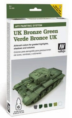 Vallejo 78407 8ml Bottle AFV UK Bronze Green Armor Model Air Paint Set (6 Colors) (D)