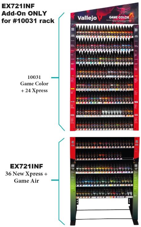 Vallejo EX721INF Add-On Xpress Color & Game Air Paint Deal w/Rack for #10031 (6