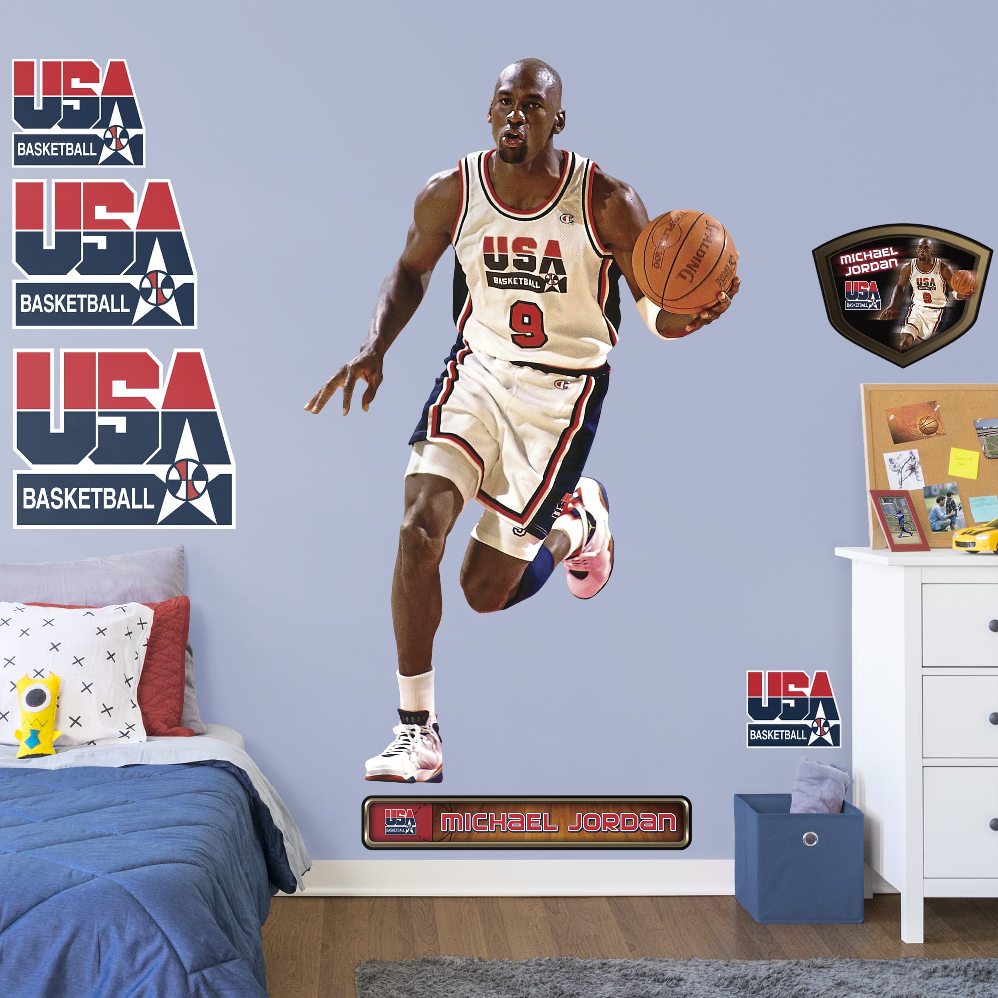 Michael Jordan - RealBig 1992 Dream Team Collection - Official NBA - USA Basketball - Reusable Vinyl Wall Decals
