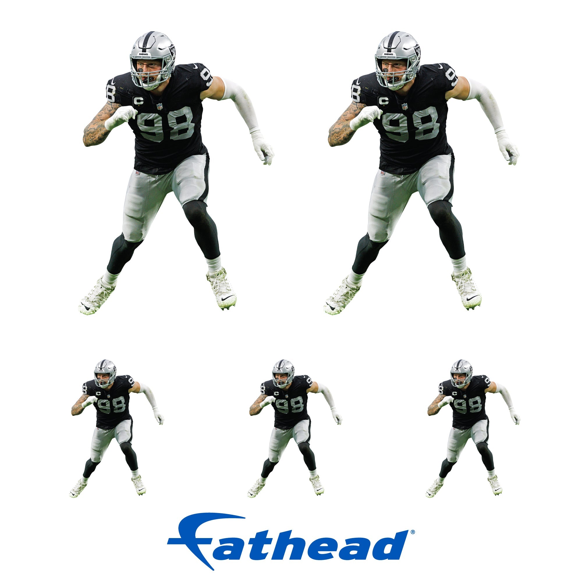 Maxx Crosby - 5 Minis (Mixed Sizes) - Official NFL - Las Vegas Raiders - Reusable Vinyl Decals