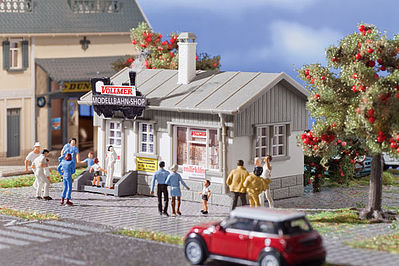 Vollmer 42418 HO Scale Model Train Shop -- Kit - 3-1/2 x 2-11/16 x 2-11/16"  8.8 x 6.8 x 6.8cm