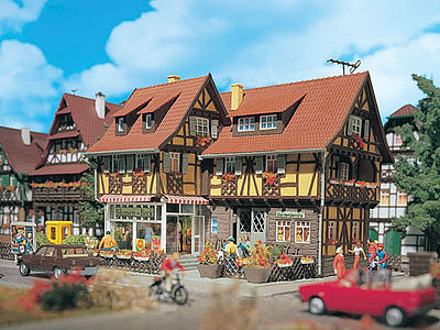 Vollmer 43692 HO Scale Flower Shop w/Interior & Lights -- Kit - 5-3/4 x 5"  14.7 x 12.8cm