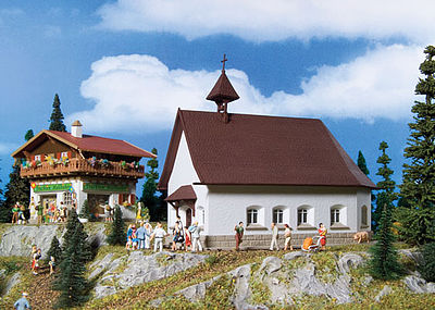 Vollmer 43710 HO Scale Schweineberg Church -- 7-13/32 x 3-7/8 x 6-13/32" 18.5 x 9.7 x 16cm