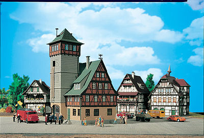 Vollmer 43752 HO Scale Fire Station w/Tower -- 4-3/4 x 4-3/4 x 8-5/8"  12 x 12 x 22cm